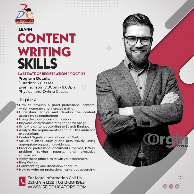 Learn Content Writing.