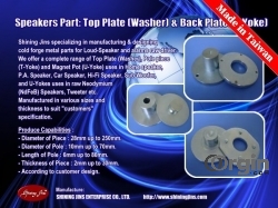 Speaker Parts Tweeter T-Yoke (Pole Piece) and Washer (Top Plate) CNC M
