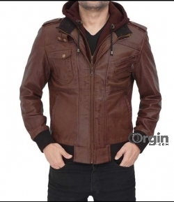 Dark Brown Leather Jacket Mens on Sale